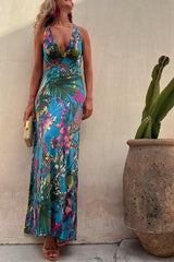 Tropical Wrap Summer Dress