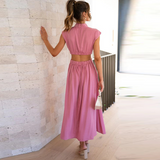 Sleeveless Open Back Maxi Dress