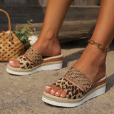 Leopard Print Boho Platform Mules