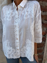 Embroidered Casual Summer Blouse