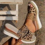 Leopard Print Boho Platform Mules