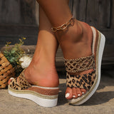 Leopard Print Boho Platform Mules