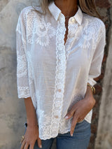 Embroidered Casual Summer Blouse
