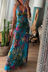Tropical Wrap Summer Dress