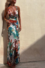 Tropical Wrap Summer Dress